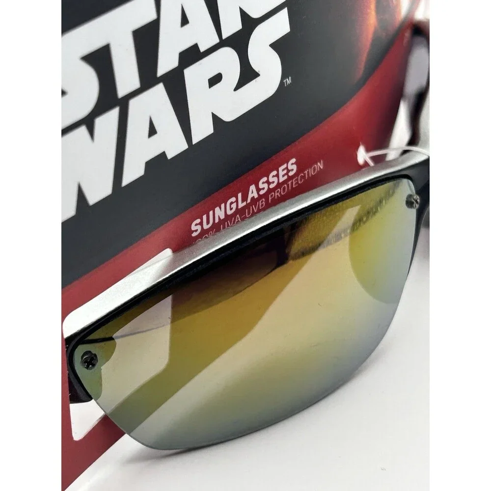 Star Wars Kids  Wrap Sunglasses Black Frame Gold Mirrored Lenses UVA/UVB KM0416